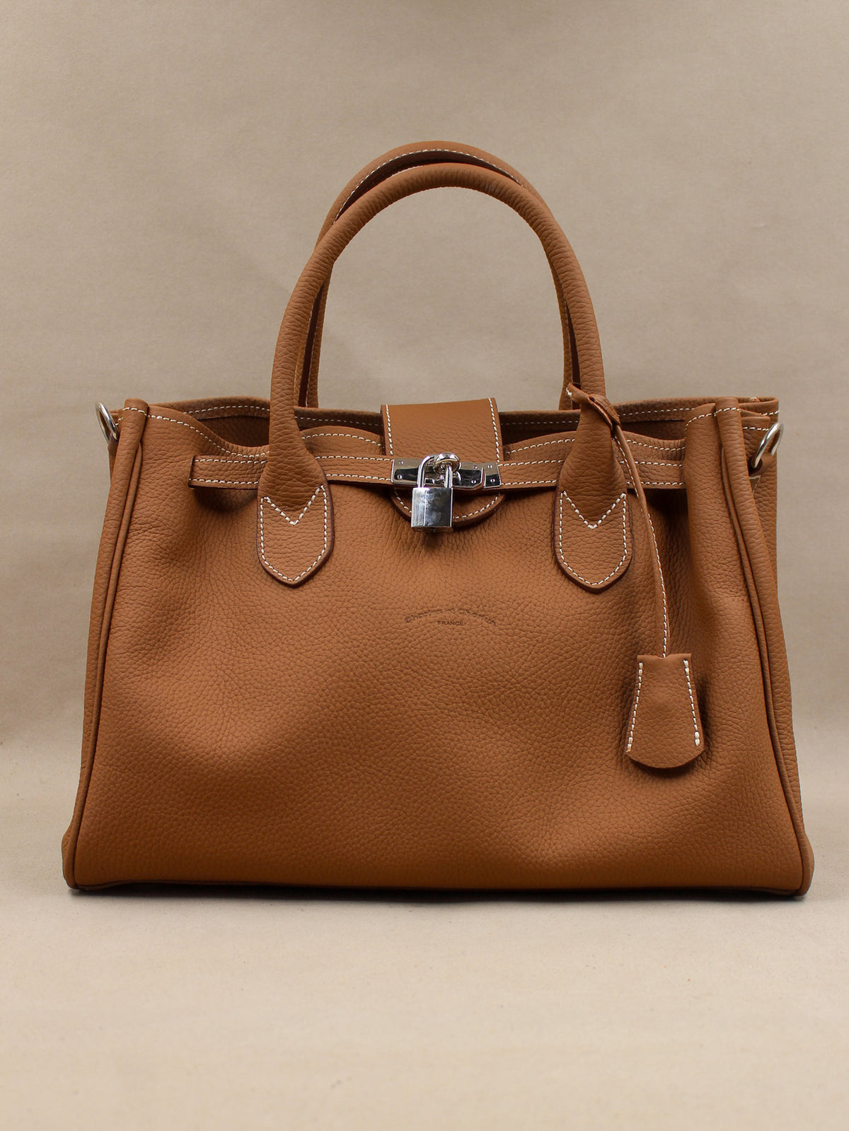 Sac cuir grainé haut de gamme avec cadenas