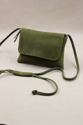 Cuir noble nubuck pochette bandoulière artisanale