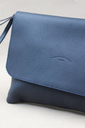 sac bleur marine artisanal maroquinerie de qualité fabriqué France