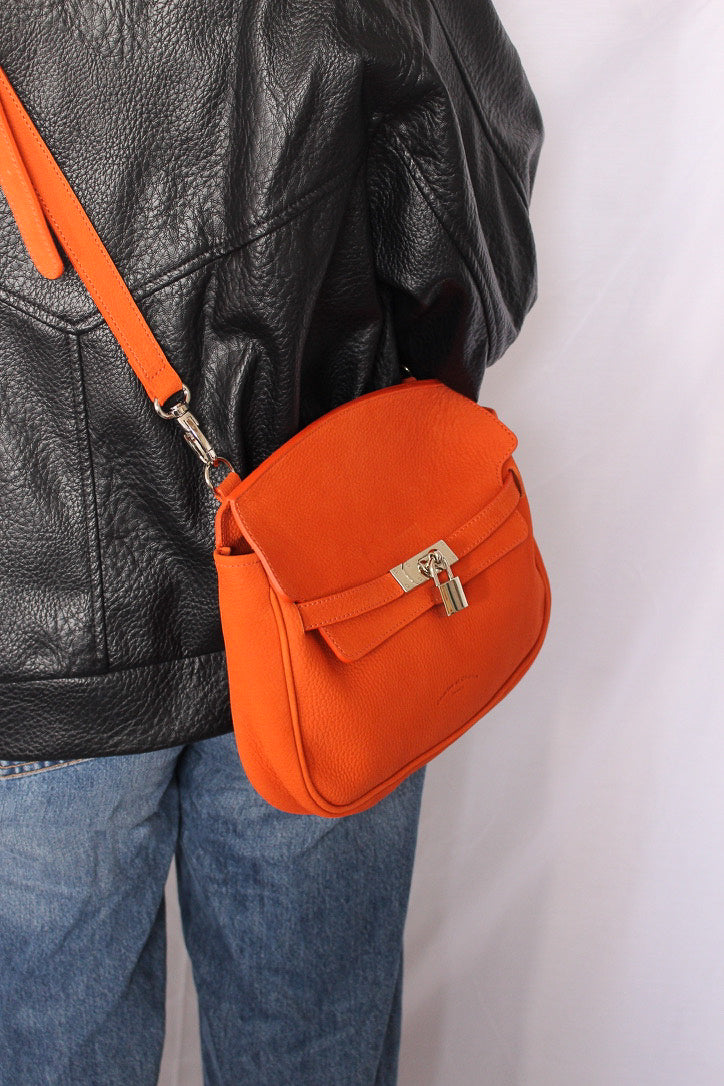 Sac rabat cuir bandoulière