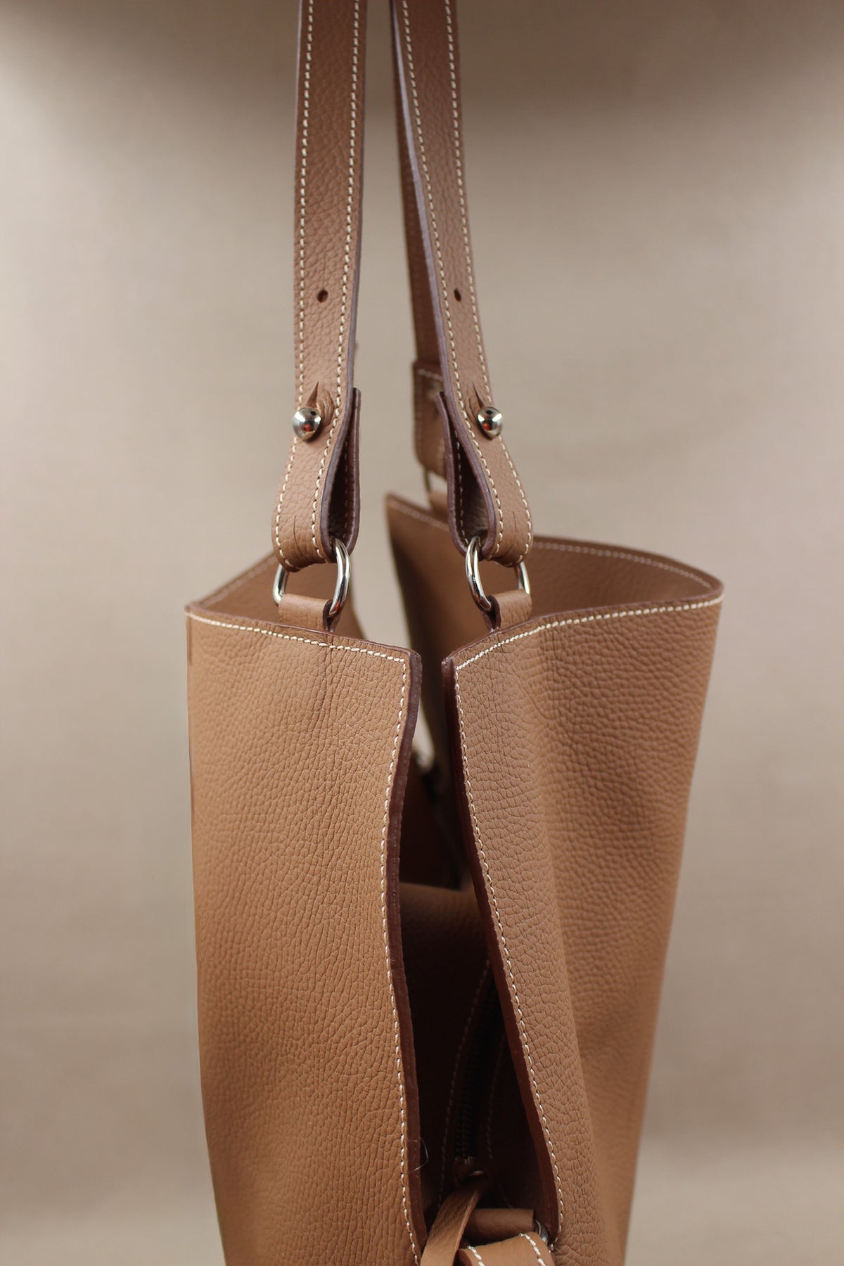 Touquet cuir taurillon grainé, sac artisanal
