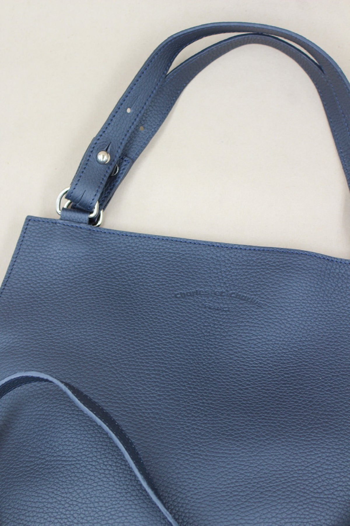 Sac minimaliste cuir grainé made in France