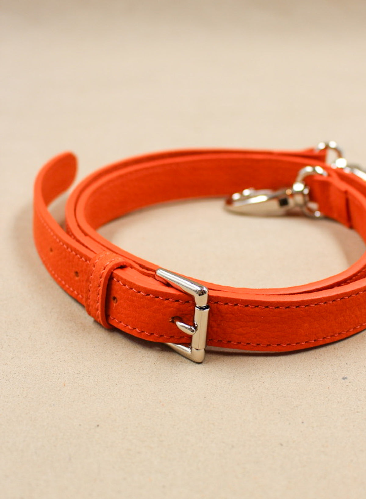Bandoulière sac cuir nubuck taurillon orange